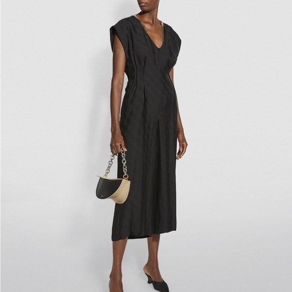 SANDRO black Jacquard Jumpsuit with gold chain - Picture 1 of 15